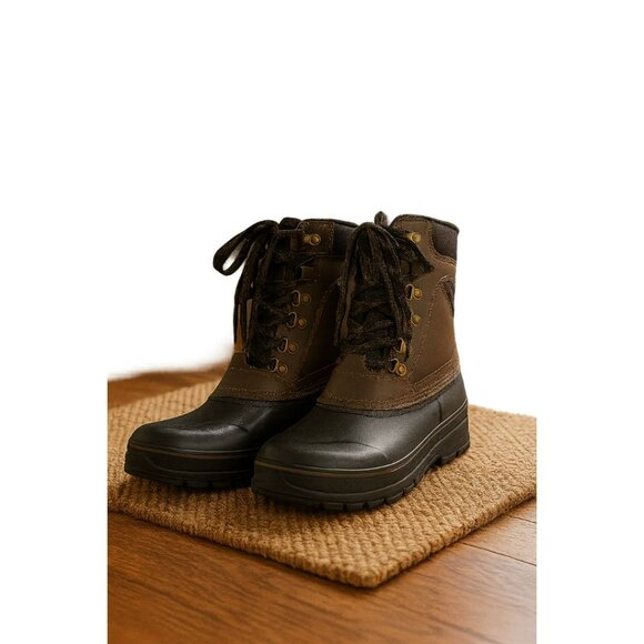 Khombu Mens Waterproof Winter Boots Brown Black Insulated Warm Durable Snow 9 - Picture 1 of 8